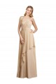 Sleeveless Champagne Criss Cross Open Back A-Line Spaghetti Straps Bridesmaid Dress Lincoln
