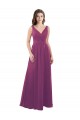 Sleeveless Wild Berry V-Back A-Line V-Neck Bridesmaid Dress Lincoln