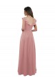Cap Sleeves Dusty Pink V-Back A-Line V-Neck Bridesmaid Dress Lincoln
