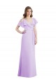 Cold Shoulder Lilac V-Back A-Line V-Neck Bridesmaid Dresses Lincoln