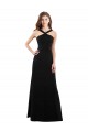 Sleeveless Black Open Back A-Line Halter Neck Bridesmaid Dress Lincoln