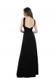 Sleeveless Black Open Back A-Line Halter Neck Bridesmaid Dress Lincoln