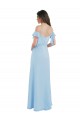 Cold Shoulder Light Sky Blue Low Back A-Line Spaghetti Straps Bridesmaid Dress Lincoln