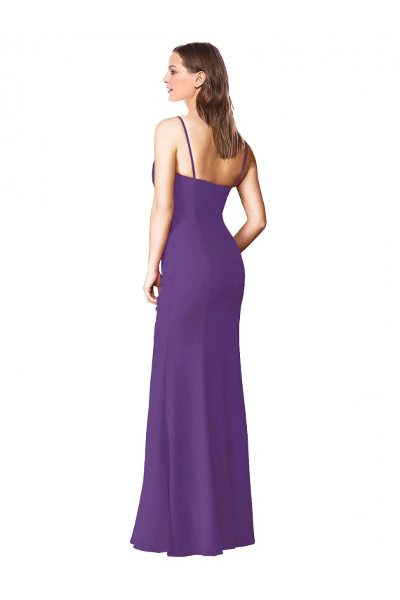 Sleeveless Plum Purple Low Back A-Line Sweetheart Bridesmaid Dress Lincoln