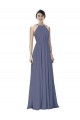 Sleeveless Silver Stone Open Back A-Line Halter Neck Formal Dress / Bridesmaid Dress Lincoln
