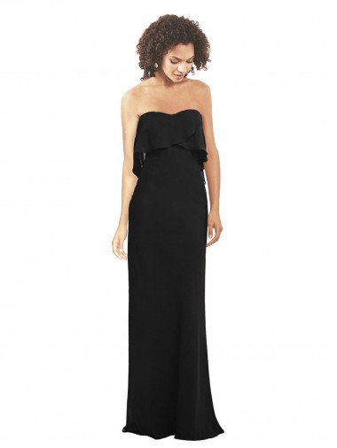 Sleeveless Black Sheath Sweetheart Bridesmaid Dress Lincoln