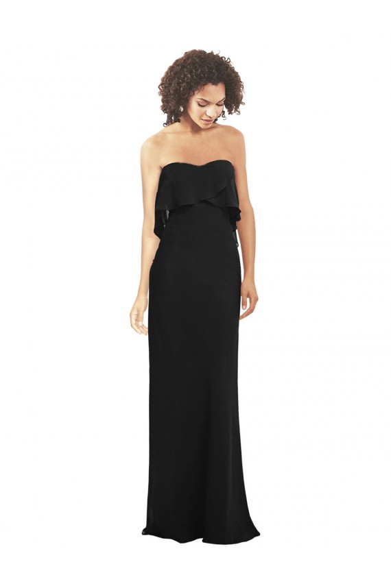 Sleeveless Black Sheath Sweetheart Bridesmaid Dress Lincoln