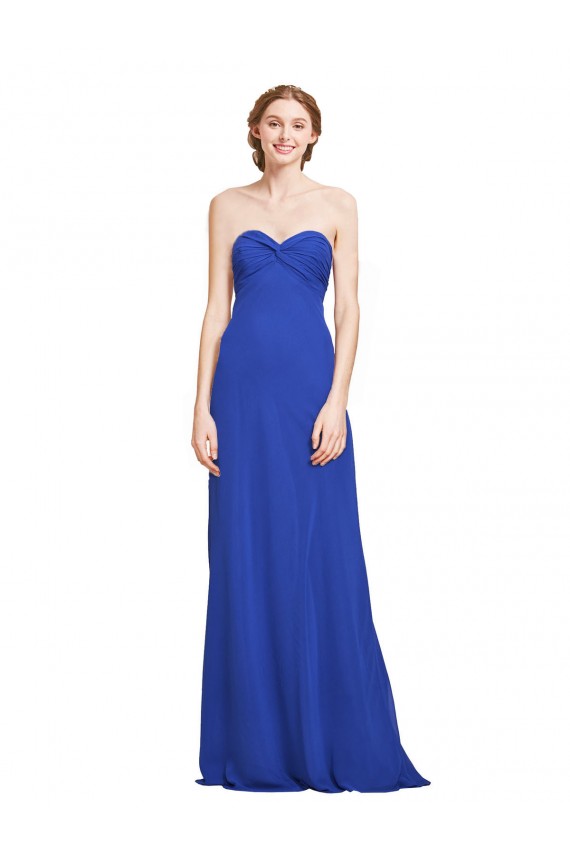 Sleeveless Royal Blue A-Line Sweetheart Bridesmaid Gown Lincoln