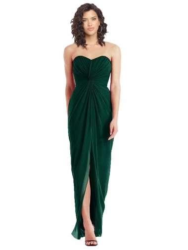 Sleeveless Ever Green Low Back A-Line Sweetheart Bridesmaid Dress Lincoln
