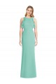 Sleeveless Jade Open Back Mermaid Jewel Neck Bridesmaid Dress Lincoln