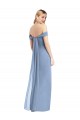 Sleeveless Dusty Blue Low Back Mermaid Off the Shoulder Semi Formal Evening Dress / Bridesmaid Dress Lincoln