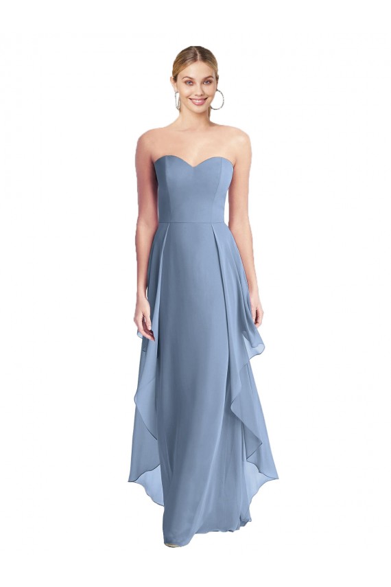 Sleeveless Dusty Blue A-Line Sweetheart Formal Dress / Bridesmaid Dress Lincoln