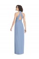 Sleeveless Dusty Blue Open Back Trumpet Halter Neck Formal Evening Gown / Bridesmaid Dress Lincoln