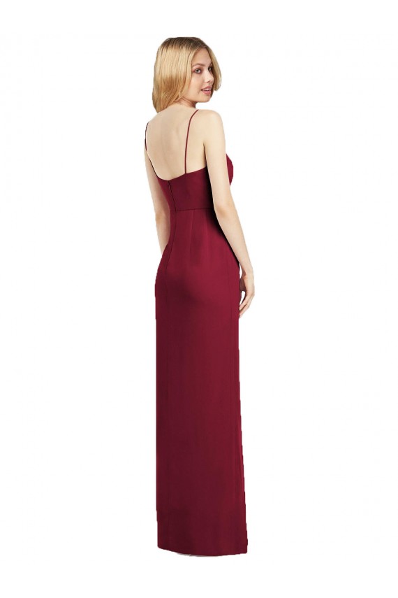 Sleeveless Coral Trumpet Spaghetti Straps Formal Dress / Bridesmaid Dress Lincoln