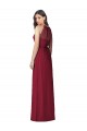 Sleeveless Burgundy Trumpet Halter Neck Bridesmaid Dress Lincoln