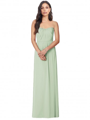 Sleeveless Sage Trumpet Strapless Bridesmaid Dress Lincoln
