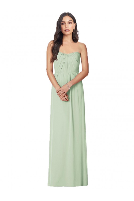 Sleeveless Sage Trumpet Strapless Bridesmaid Dress Lincoln