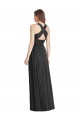 Sleeveless Black Criss Cross Back A-Line V-Neck Bridesmaid Dress Lincoln