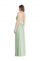 Sleeveless Sage Criss Cross Back A-Line Spaghetti Straps Semi Formal Evening Dress / Bridesmaid Dress Lincoln
