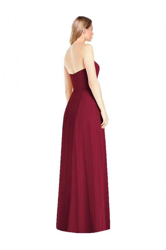 Sleeveless Hot Pink Trumpet V-Neck Semi Formal Evening Dress / Bridesmaid Dress Lincoln