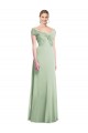Sleeveless Sage Trumpet Off the Shoulder Bridesmaid Dress Lincoln