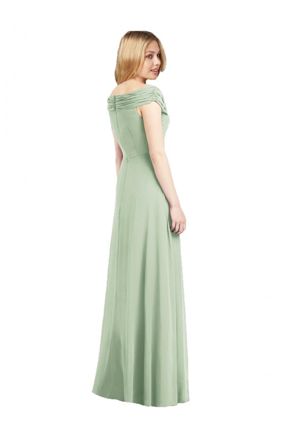 Sleeveless Sage Trumpet Off the Shoulder Bridesmaid Dress Lincoln