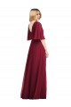 Flutter Sleeves Smoke Green Trumpet V-Neck Bridesmaid Dress Lincoln