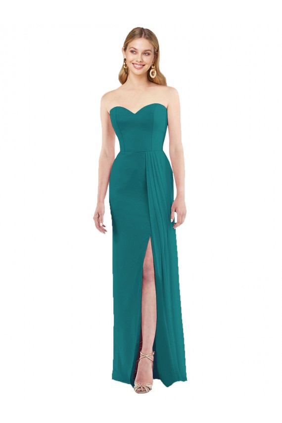 Sleeveless Hunter Trumpet Sweetheart Bridesmaid Dress Lincoln