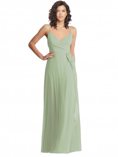Sleeveless Smoke Green Trumpet Spaghetti Straps Formal Evening Gown / Bridesmaid Dress Lincoln