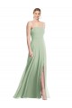 Sleeveless Sage Low Back Trumpet Spaghetti Straps Formal Evening Gown / Bridesmaid Dress Lincoln