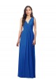 Sleeveless Royal Blue V-Back A-Line V-Neck Semi Formal Evening Dress / Bridesmaid Dress Lincoln
