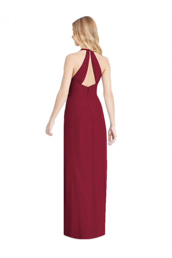 Sleeveless Desert Rose Trumpet Halter Neck Formal Evening Gown / Bridesmaid Dress Lincoln