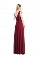 Sleeveless Coral V-Back Trumpet V-Neck Bridesmaid Dress Lincoln