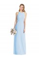 Sleeveless Light Sky Blue Trumpet Halter Neck Semi Formal Evening Dress / Bridesmaid Dress Lincoln