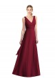 Sleeveless Burgundy V-Back A-Line Chiffon V-Neck Bridesmaid Dress Lincoln