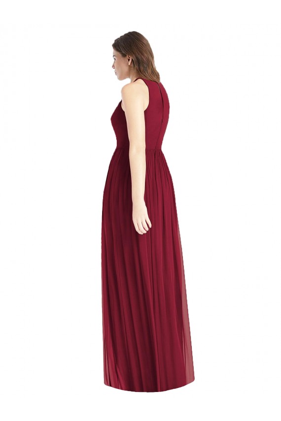 Sleeveless Lilac A-Line Halter Neck Bridesmaid Dress Lincoln