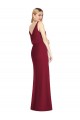 Sleeveless Dusty Pink V-Back Mermaid V-Neck Bridesmaid Dress Lincoln