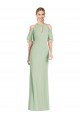 Cold Shoulder Sage Mermaid Halter Neck Semi Formal Evening Dress / Bridesmaid Dress Lincoln