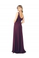 Sleeveless Grape A-Line Chiffon V-Neck Bridesmaid Dress Lincoln