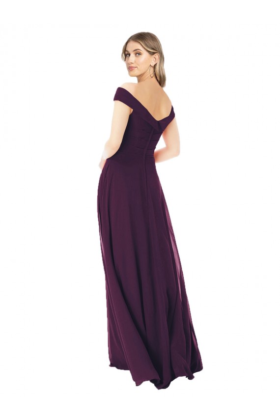 Sleeveless Grape A-Line Off the Shoulder Bridal Party Dress Lincoln