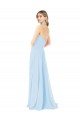 Sleeveless Light Sky Blue A-Line Halter Neck Bridesmaid Dress / Evening Gowns Lincoln