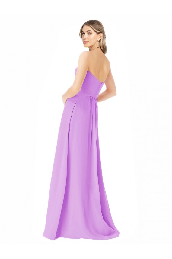 Sleeveless Violet A-Line Strapless Bridesmaid Dress Lincoln