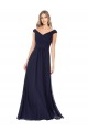 Sleeveless Dark Navy A-Line Off the Shoulder Evening Dress / Bridesmaid Dress Lincoln