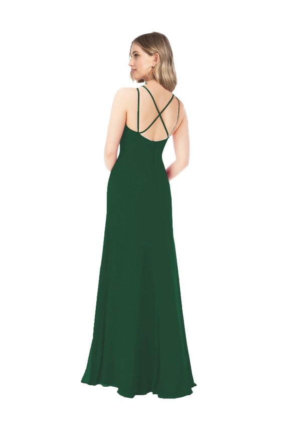 Sleeveless Dark Green A-Line V-Neck Bridesmaid Dress Lincoln