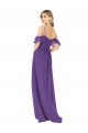 Cold Shoulder Plum Purple A-Line Off the Shoulder Bridesmaid Dress Lincoln