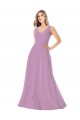 Sleeveless Dark Lavender A-Line V-Neck Bridal Party Dress Lincoln
