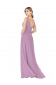 Sleeveless Dark Lavender A-Line V-Neck Bridal Party Dress Lincoln