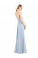 Sleeveless Light Sky Blue Low Back A-Line Spaghetti Straps Bridesmaid Dress Lincoln