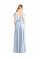 Flutter Sleeves Royal Blue V-Back A-Line V-Neck Bridesmaid Dress Lincoln