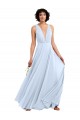 Sleeveless Light Sky Blue A-Line V-Neck Bridesmaid Dresses Lincoln